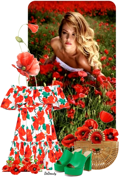 nr 9492 - Summer flowers - poppies- Fashion set
