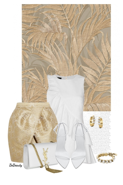 nr 9751 - White & gold- Combinazione di moda