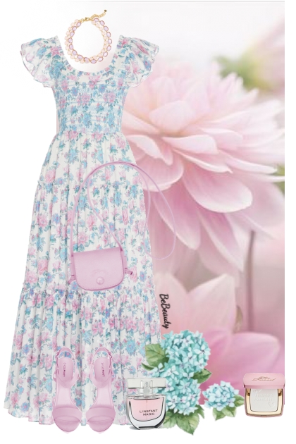 nr 9757 - Floral  dress- コーディネート