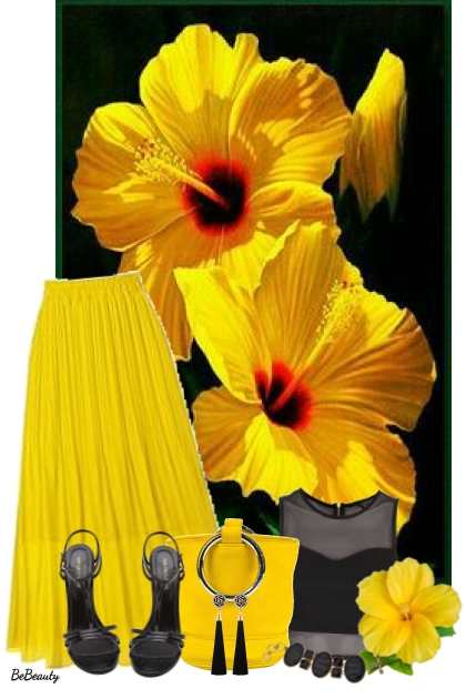 nr 9876 - Black-yellow- Combinazione di moda