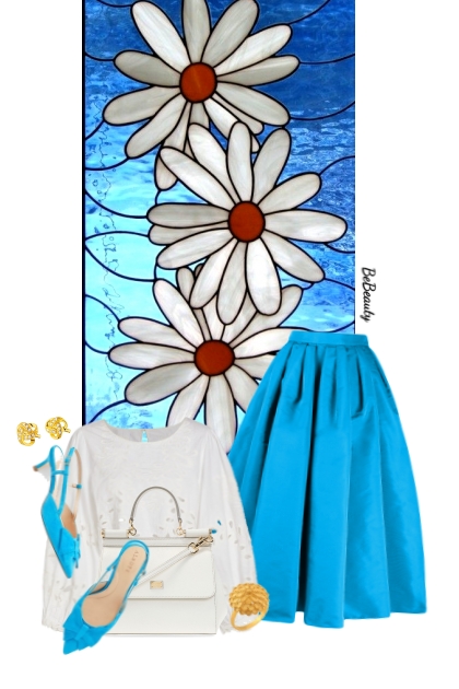 nr 9884 - White-blue- combinação de moda