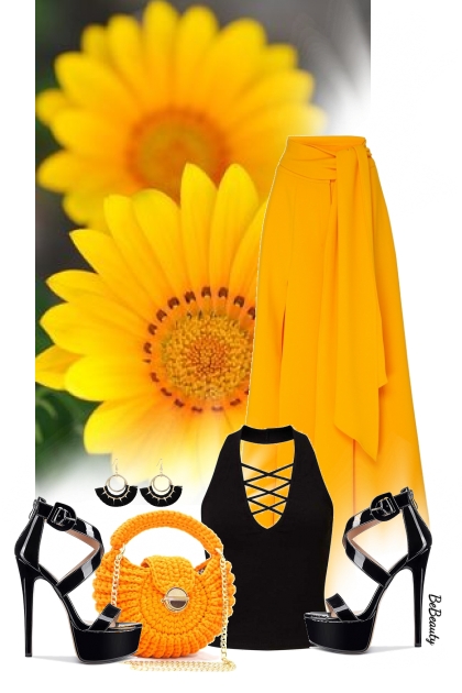 nr 9908 - Summer in orange & black- Fashion set