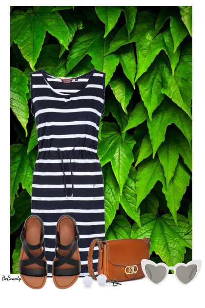 nr 9965 - Striped dress- Combinaciónde moda