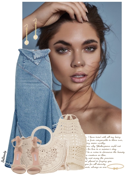 nr 9990 - Crochet and denim- Combinazione di moda