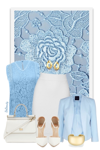 nr 10004 - White-light blue- Combinazione di moda