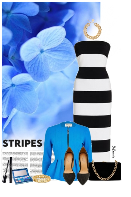 nr 10030 - Striped dress- Fashion set