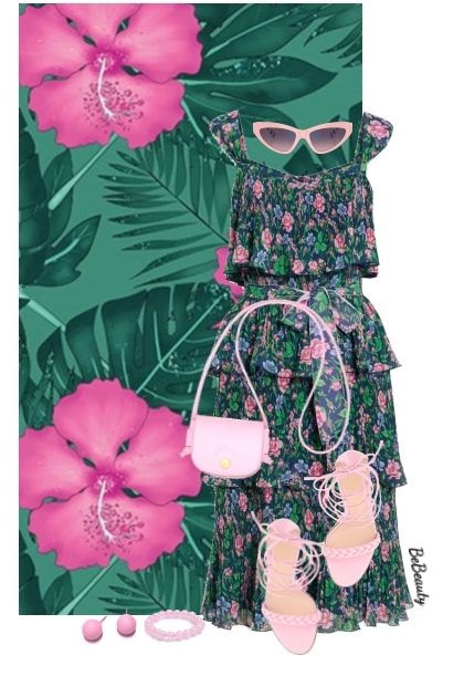 nr 10040 - Floral dress- Modekombination