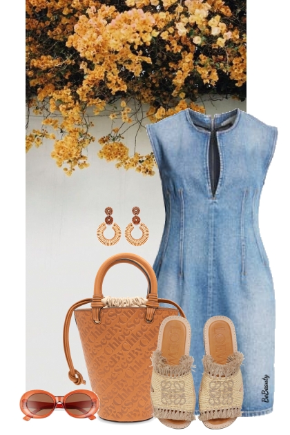 nr 10046 - Denim dress- Modna kombinacija