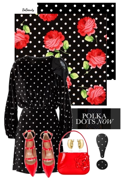 nr 10053 - Polka dot dress- Modna kombinacija