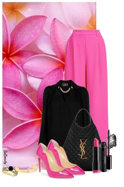 nr 10093 - Black - hot pink- Fashion set