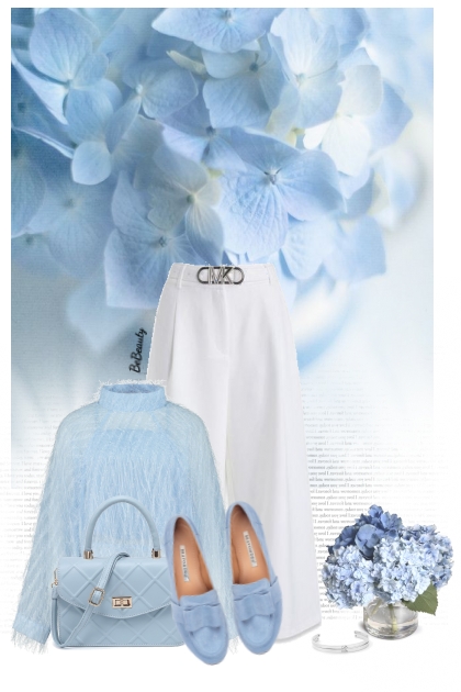 nr 10118 - Baby blue-white- Модное сочетание