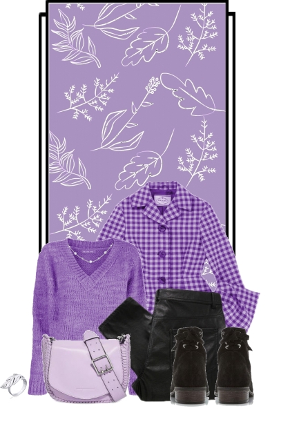 nr 10135 - Purple & black- Combinazione di moda