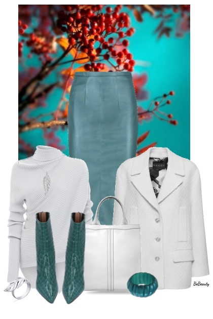 nr 10188 - Teal & gray- combinação de moda