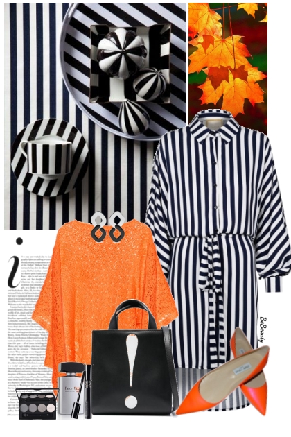 nr 10235 - Striped dress- Modna kombinacija