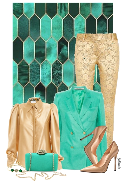 nr 10240 - Gold & green- Fashion set