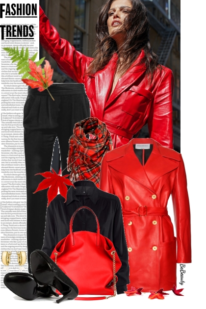 nr 10315 - Red leather- combinação de moda