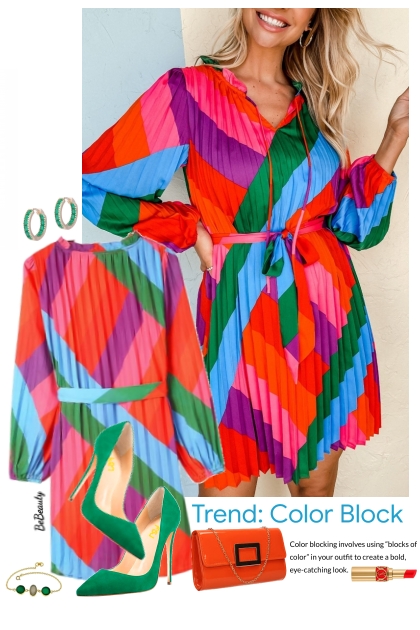 nr 10326 - Color-block dress- コーディネート