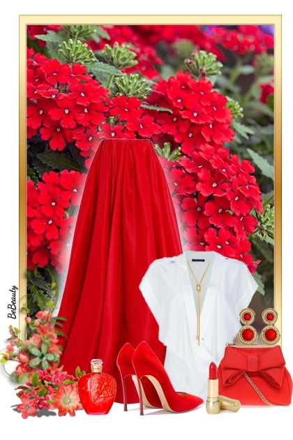 nr 10429 - White & red- Combinazione di moda