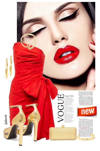 nr 10455 - Lady in red- Combinazione di moda