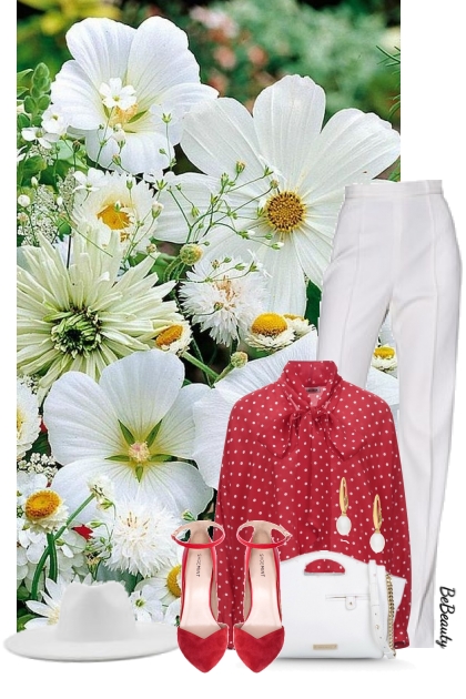 nr 10495 - White-red- Fashion set