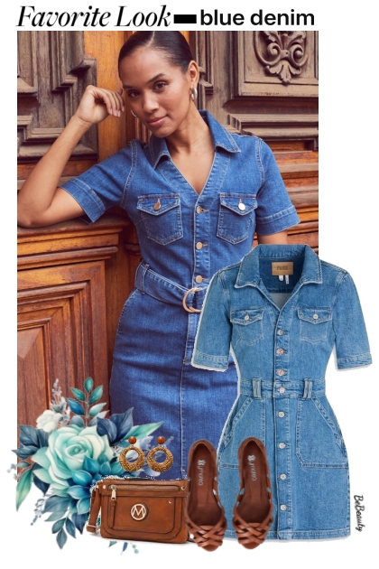 nr 11022 - Denim dress- Combinazione di moda