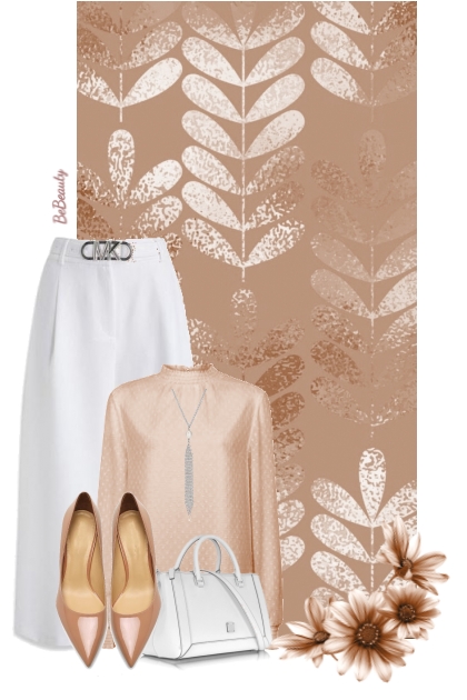 nr 11232 - Beige & white- Fashion set