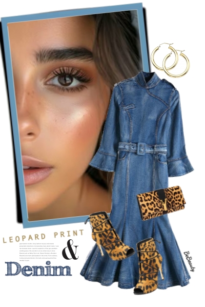 nr 11297 - Leopard print &amp; denim