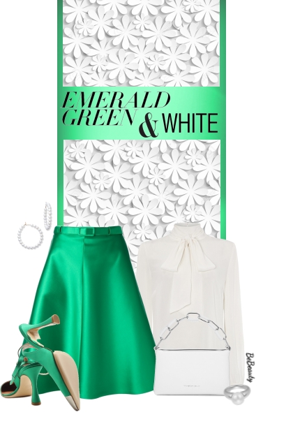 nr 11787 - Emerald green &amp; white