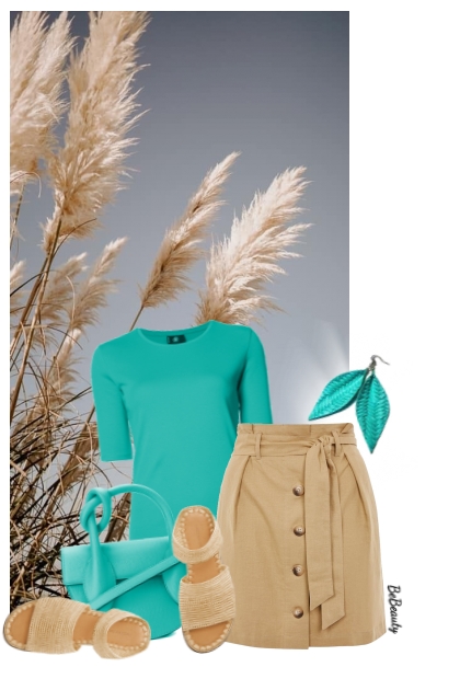 nr 11824 - Turquoise &amp; beige