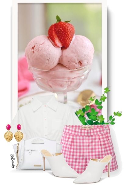 nr 11918 - Gingham shorts- Combinazione di moda