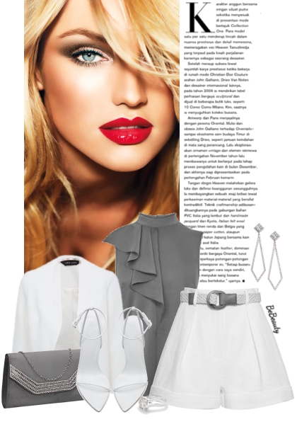 nr 12047 - White-grey- Modna kombinacija