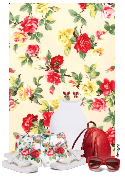 nr 12075 - Floral shorts