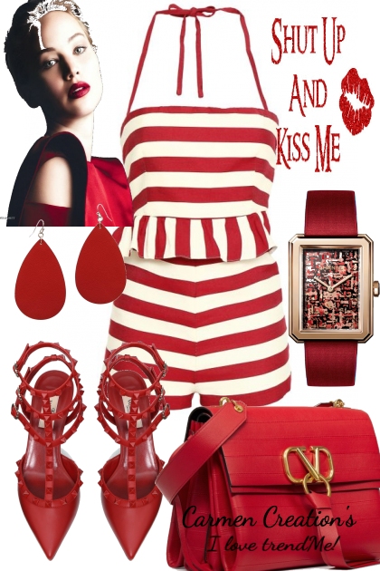 Journi's Red Hot Jumpsuit Outfit- combinação de moda