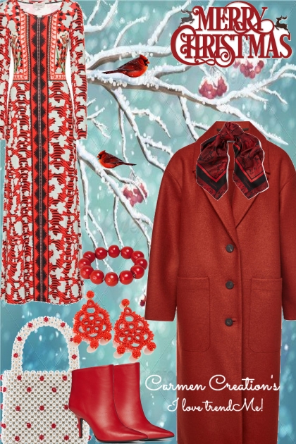 Journi's Red Coat Outfit- Combinazione di moda