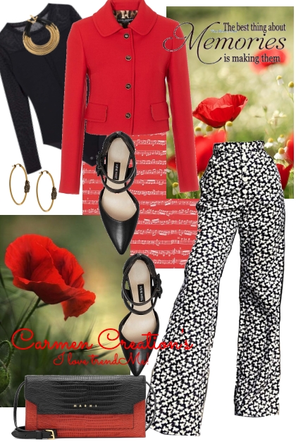 Journi's Red and Black Work Outfit- Modna kombinacija