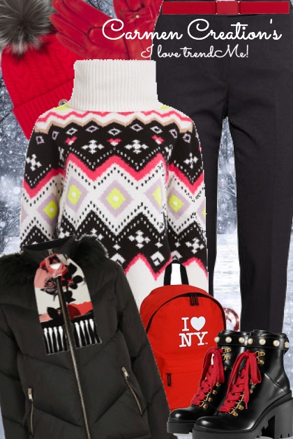 Journi's I Love New York Winters Outfit- combinação de moda