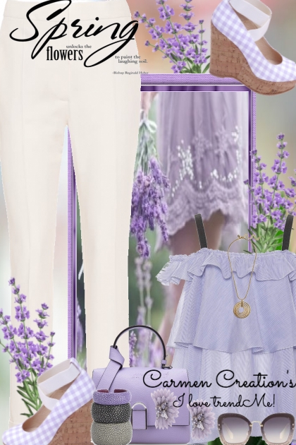 Journi's Lavender Spring Flowers Outfit- Modna kombinacija