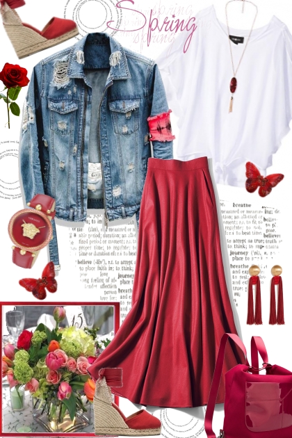 Journi's Spring Red Accessories Outfit- Combinazione di moda