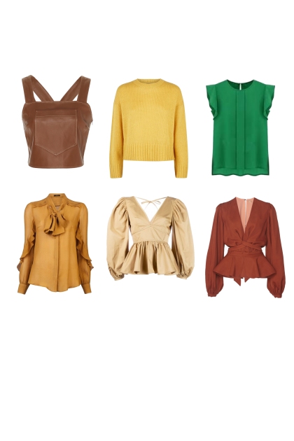 tops in warm colors- 搭配