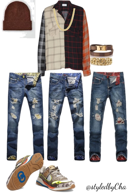 over size flannel- Fashion set