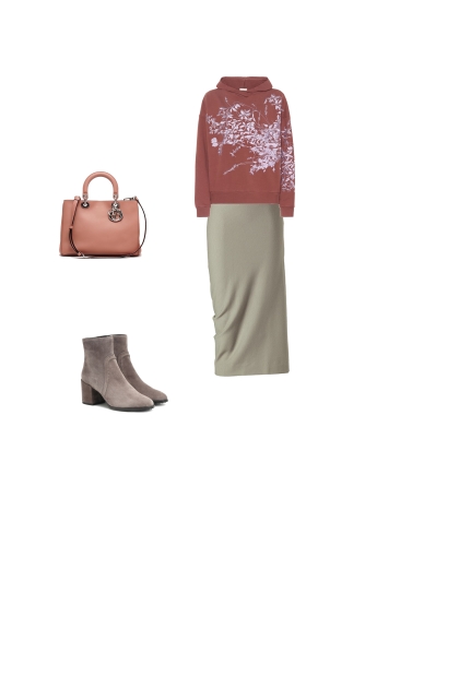 Свитшот   юбка карандаш- Combinazione di moda