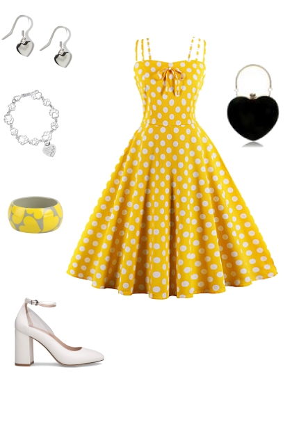 yellow dress- Combinazione di moda
