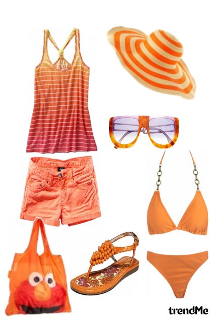 orange summer- Fashion set