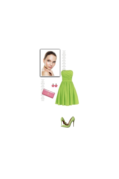 Green dress- combinação de moda