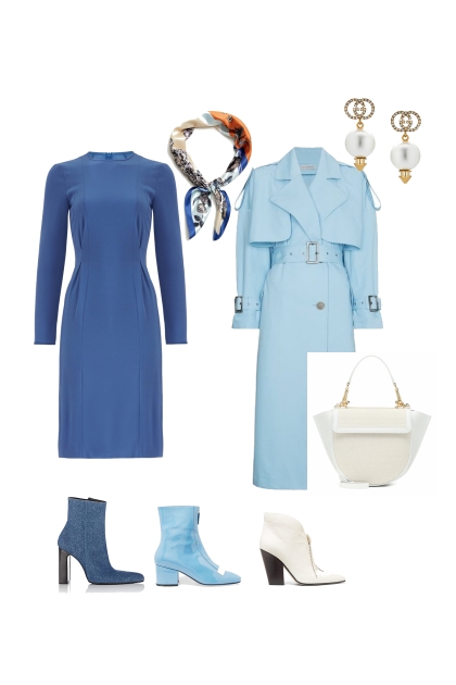 Синий осень с обувью- Fashion set