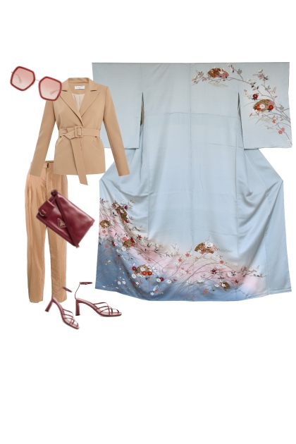 Kimono set KM76-2- combinação de moda