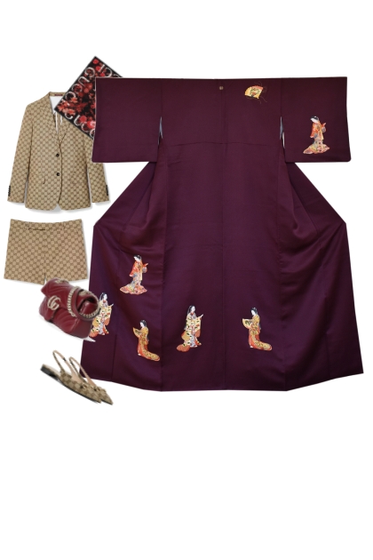 Kimono Outfit KM641- Модное сочетание