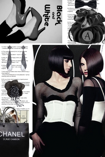 BLACK WITH WHITE- Fashion set