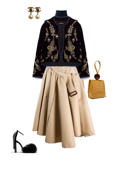Black/gold jacket- Fashion set