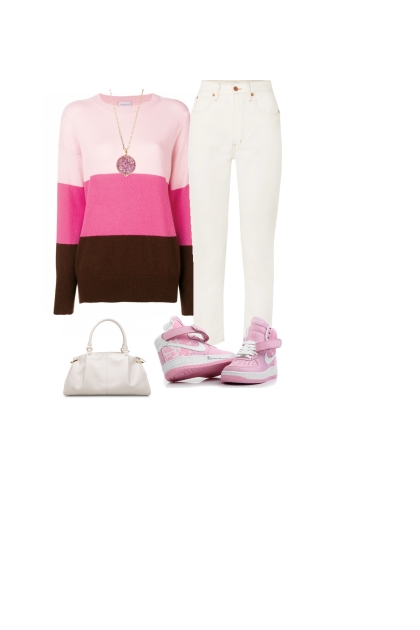 Pink and white autumn- Combinaciónde moda